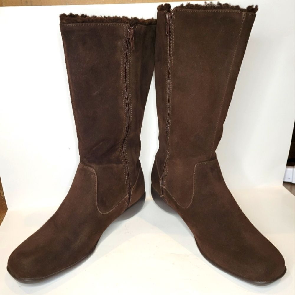 Karen scott kimi brown suede mid calf boots.